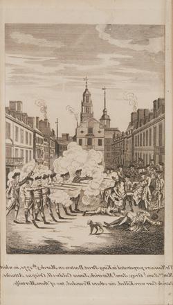 The Massacre perpetrated in King Street Boston on March 5th, 1770 Engraving